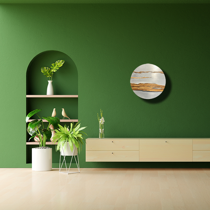 Wall panel in snake wood, on aluminium