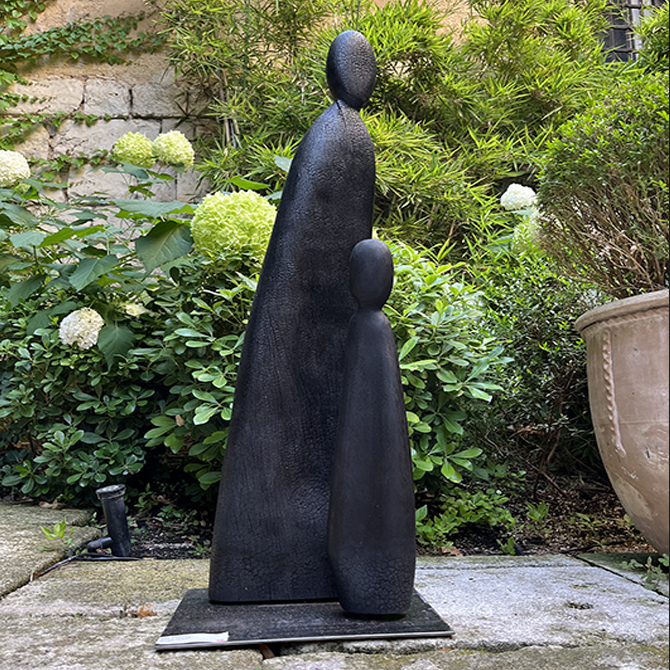 aménagement terrasse sculpture extérieure décoration